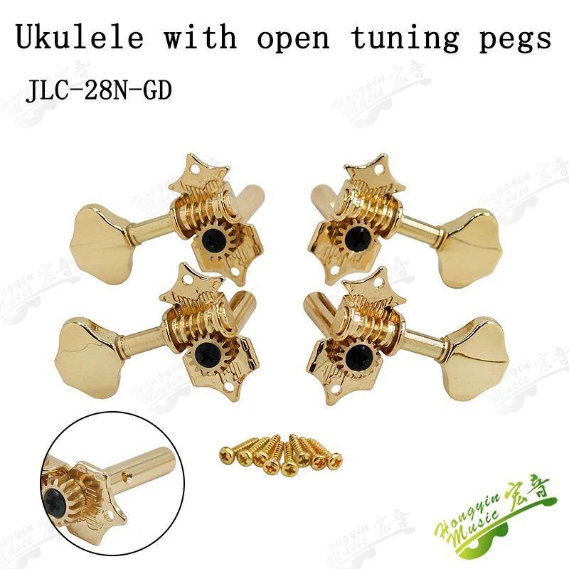 1SET 2L2R Ukulele Tuning Pegs Button Strings Tuners Head Accessories Ukulele Part +4 Screws High Qulity