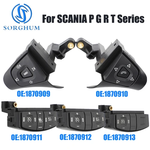 SORGHUM Módulo de Panel de volante de camión, interruptores de menú telefónico, botón de interruptor de Control de crucero para camión de la serie SCANIA P G R T 1870911 1870912 1870913 1870909 1870910