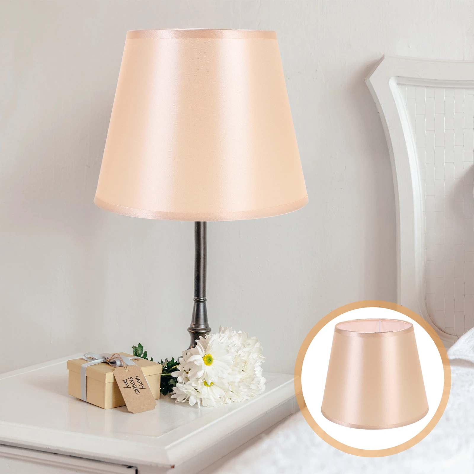 

E27 Fabric Lampshade 22CM Pink Round Table Lamp Shade for Desk Bedside Modern Replacement Lighting Accessories Small