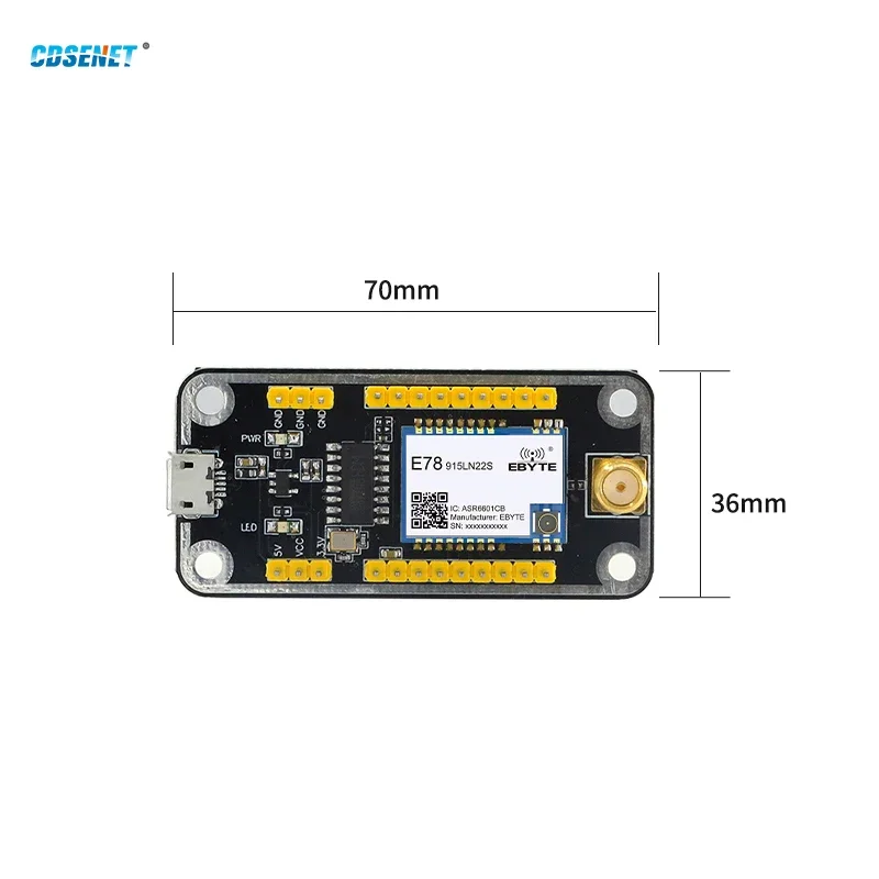 CDSENET 915MHz ASR6601 Lorawan SOC Test Board Kit with Antenna  E78-915TBL-02 21dbm 5.6KM  Low Power USB To TTL