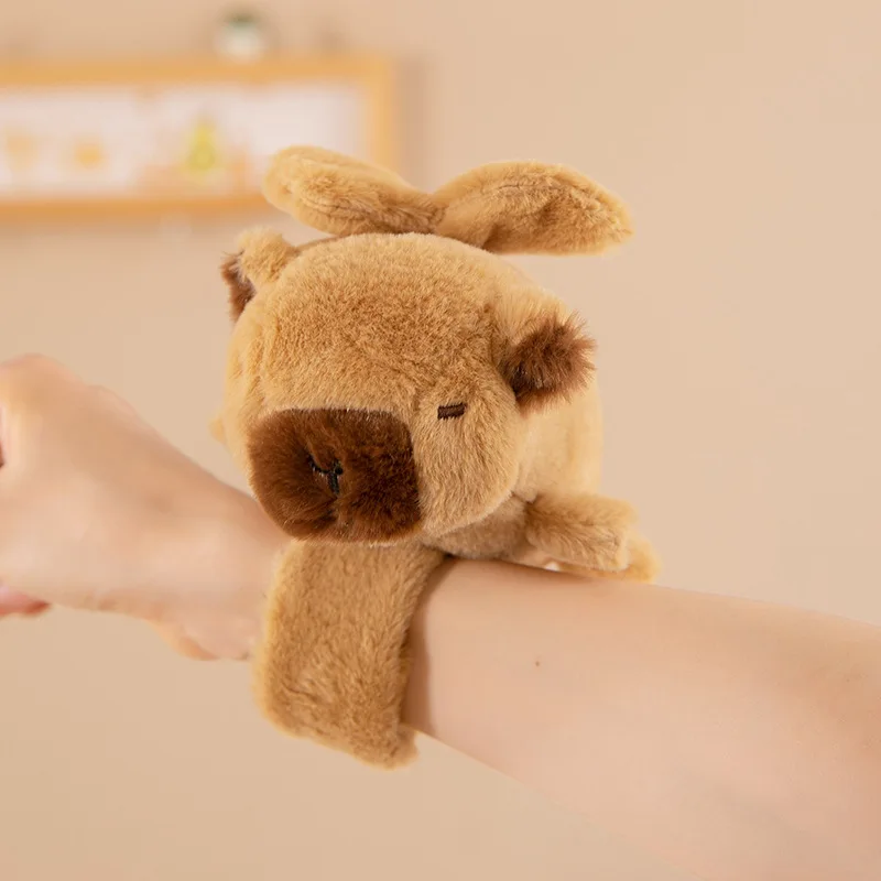 لطيف كابيبارا أفخم معصمه لطيف الحيوان المفاجئة على سوار المعصم لعبة محشوة لينة للفتيات الاطفال Kawaii المعصم يمكن ارتداؤها دمية هدية