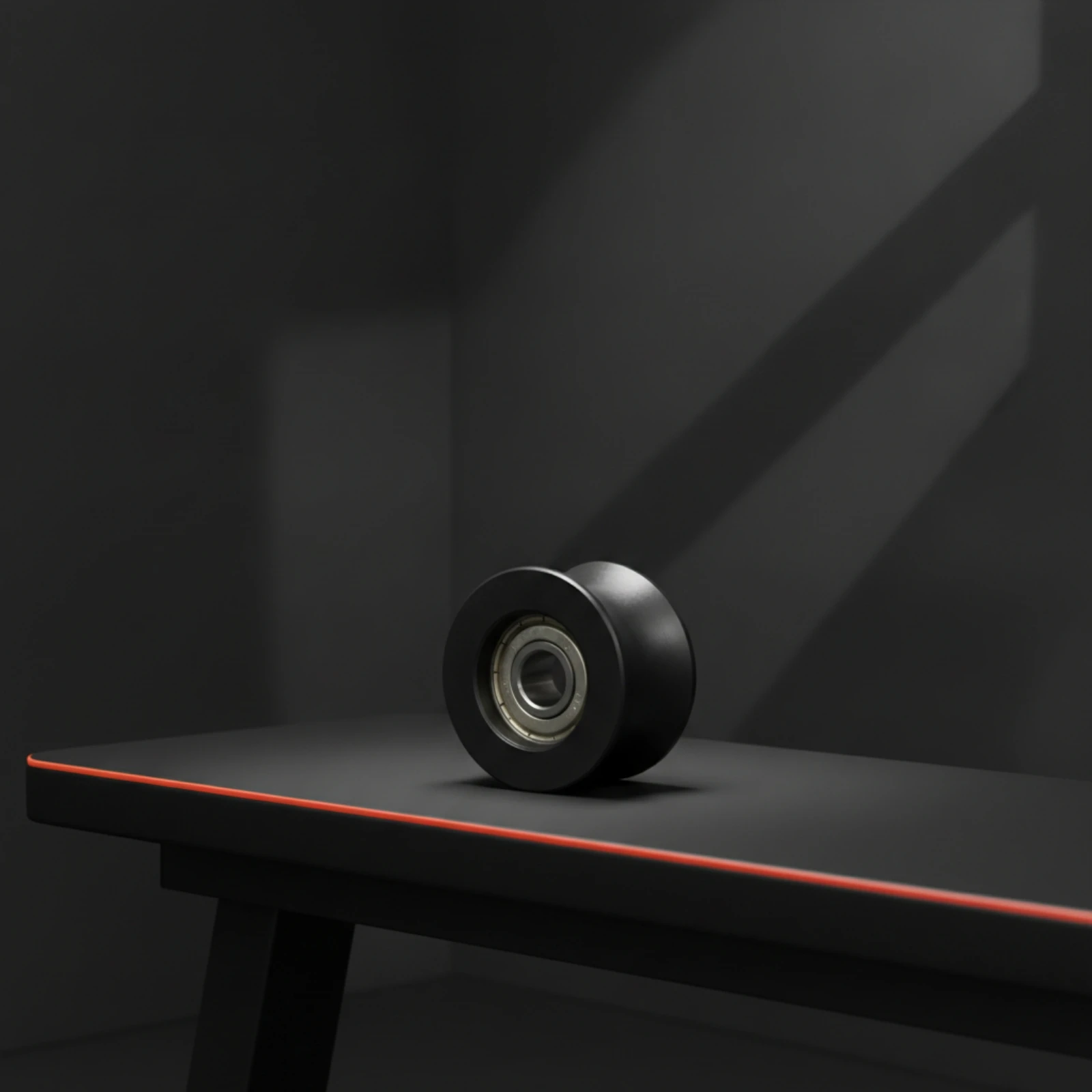 Roller Wheel with Bearing Black Rubber Coated Roller Wear-Resistant Replacement for DIYers, Sliding Doors, Home Gym view 5