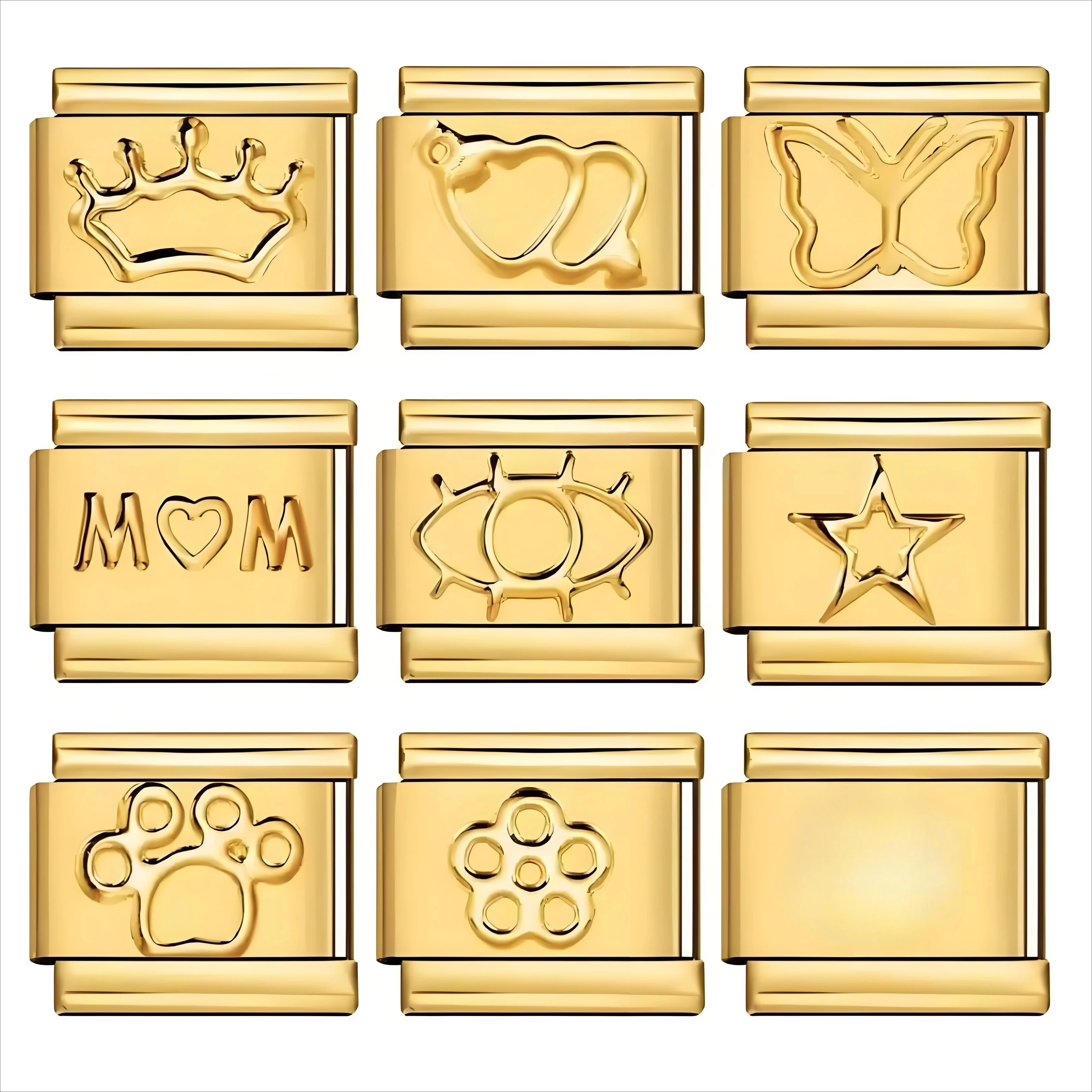 التيتانيوم الصلب جميع الذهب ختم سلسلة نمط الإيطالية وحدة سوار DIY 9mm الفولاذ المقاوم للصدأ متعدد سلسلة Personaliz مجوهرات الأزياء #2