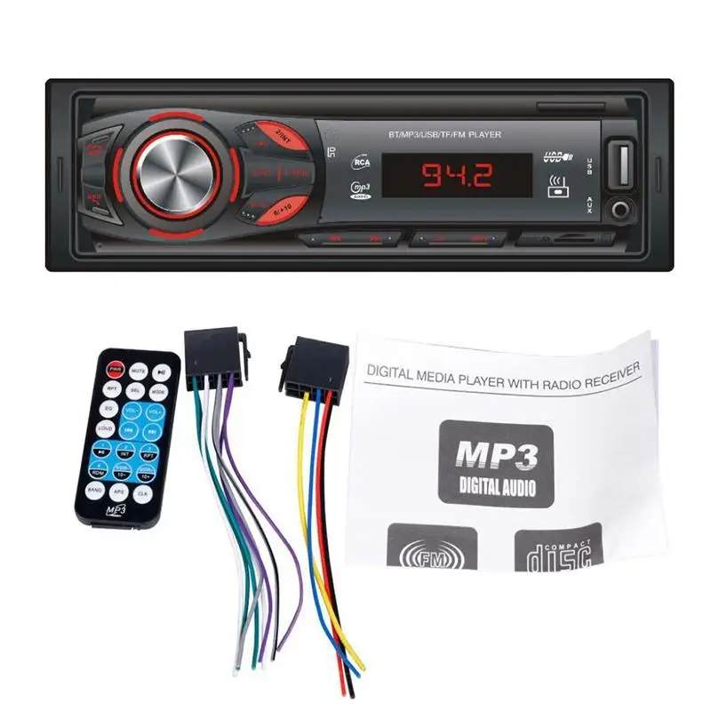 Bluetooth Stereo - Car Radio Audio Hands-free Calling MP3 Player FM Receiverd Insertion With Remote Control