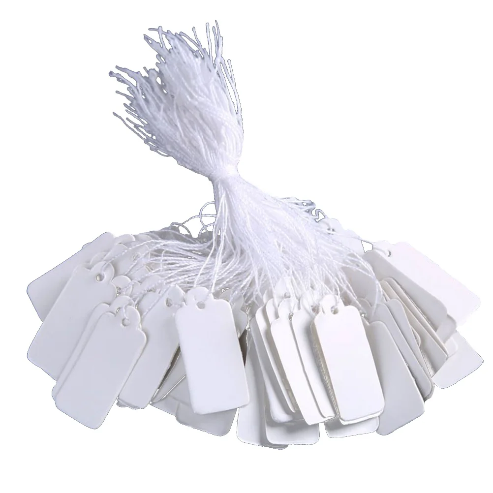 

500 Pcs Sign Clips Holders Clothing Labels Hanging Tags Commodity White Marking