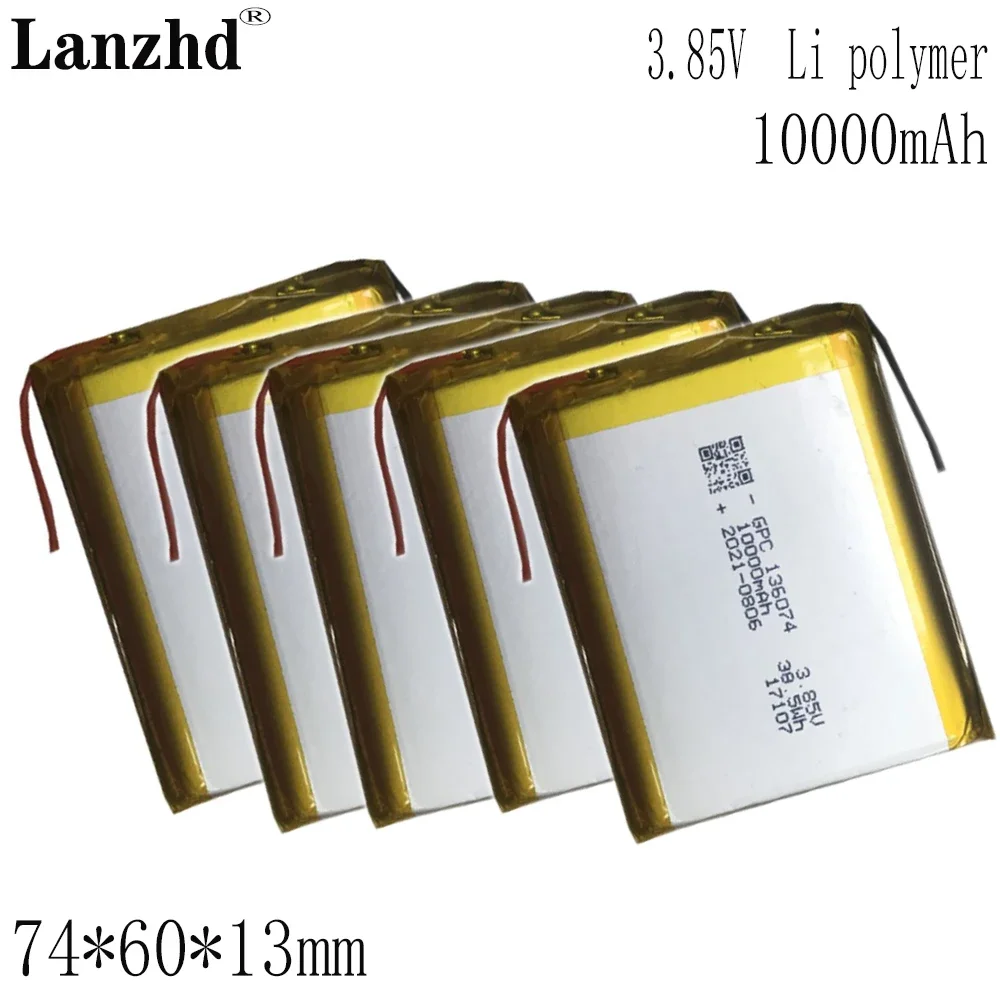 

1-12pcs Li battery 10000mAh 3.7V LiPolymer Replacement Battery Cell For DIY mobile power supply 3.85V high voltage battery