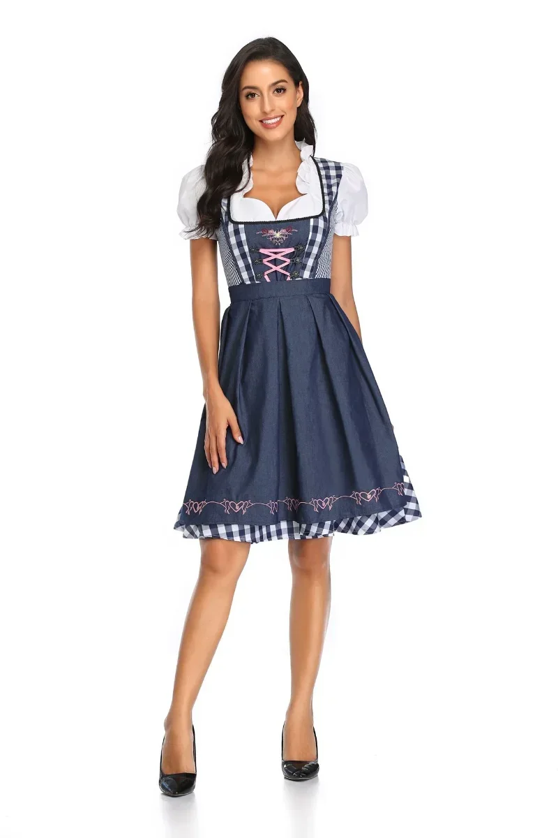 Vestido de camarera de Oktoberfest Bavaria para mujer, traje de fiesta de carnaval, vestido de sirvienta, Dirndl, cerveza Lederhosen, vestido de lujo para adultos