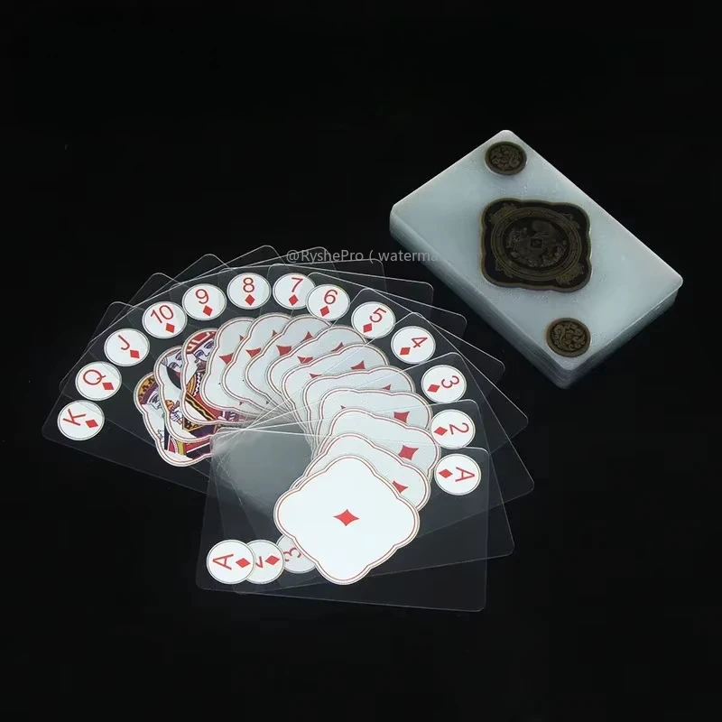 Playing Cards with Transparent PVC Plastic Waterproof Poker Card with A Box Perfect for Blackjack Euchre and Other Casino Games