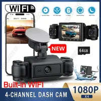 360° Car Dash Cam 3/4 Channels Video Recorder WIFI 1080P Car DVR  3Lens Front left right Rear View camera Night Vision Black Box