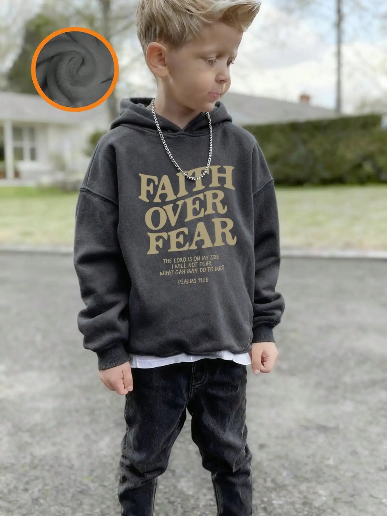 Young Boys' Graphic Print Thermal Lined Pullover Hooded Sweatshirt, Warm & Comfortable For Autumn/Winter sk25101335633945440