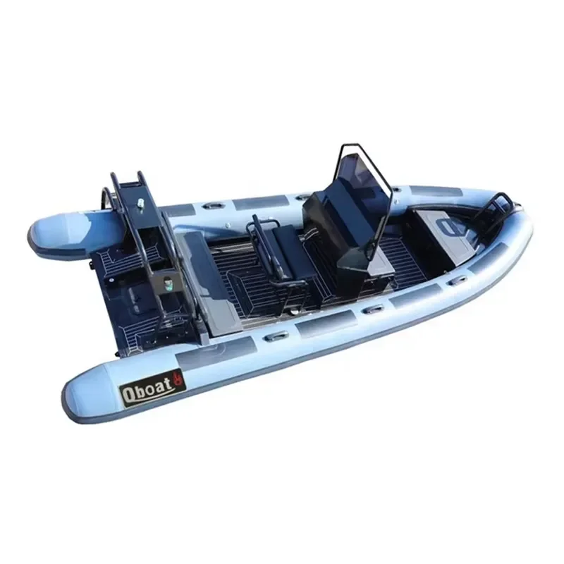 2025Year NEW 17FT Aluminum Hypalon Inflatable Boat Bateaux Semi Rigid Rib Boat 550