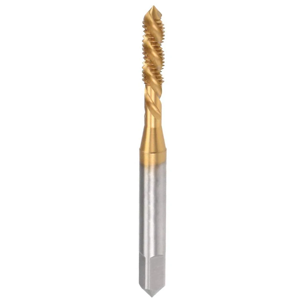 HUAZHICHUN 1PC 0×1.5，12x1.75，0#-1#，2#-3#，4#-6#， 8-32，10.24-32，12-24.28 M35 Titanium Plating Screw Tip Tap For Stainless steel