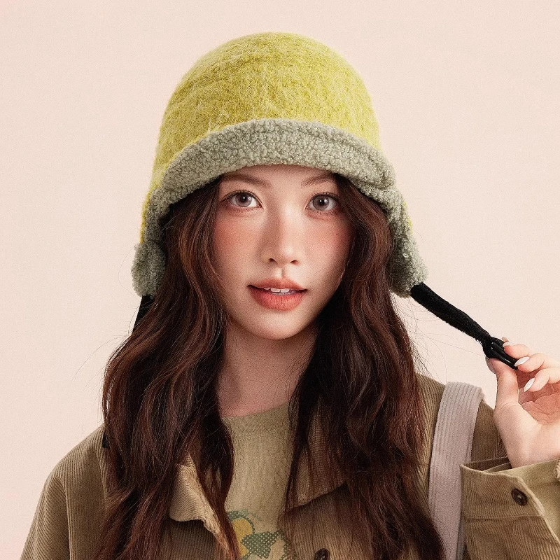 Nuevas gorras de piloto Retro a juego de colores a la moda para hombres y mujeres, invierno, conducción al aire libre, protección cálida para los oídos, sombrero de bombardero de felpa para ocio