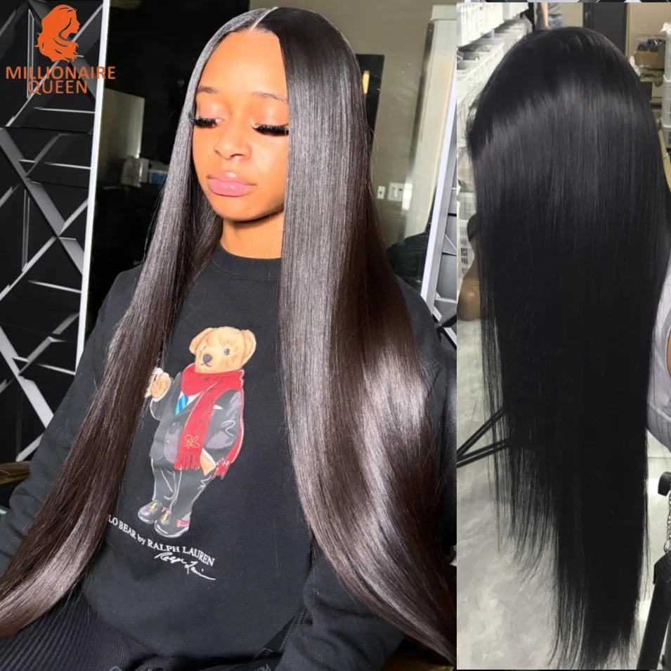 Millionaire Queen Real HD кружевной фронтальный парик человеческие волосы бесклеевые парики для женщин предварительно выщипанные Remy прямой кружевной фронтальный парик