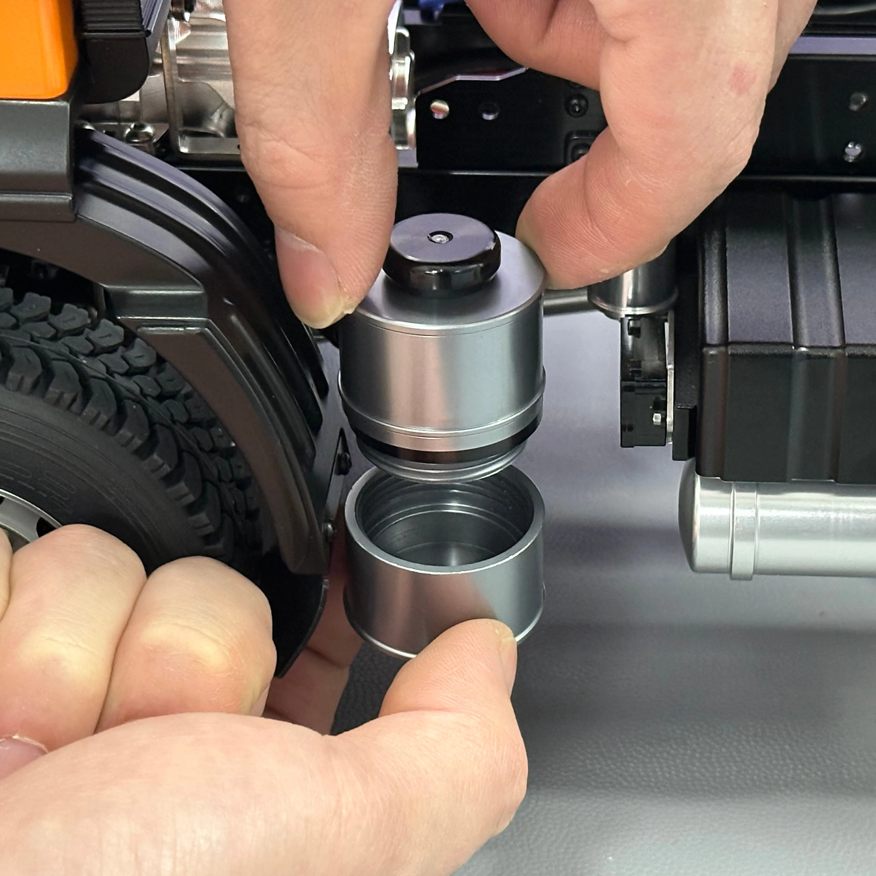 1/14 RC-LKW-Luftfilter, Benzintank, Rahmen, dekorative Zubehörteile für Tamiya 1/14 RC-Traktor-LKW, Kipper, Teile und Zubehör. – Detail 11