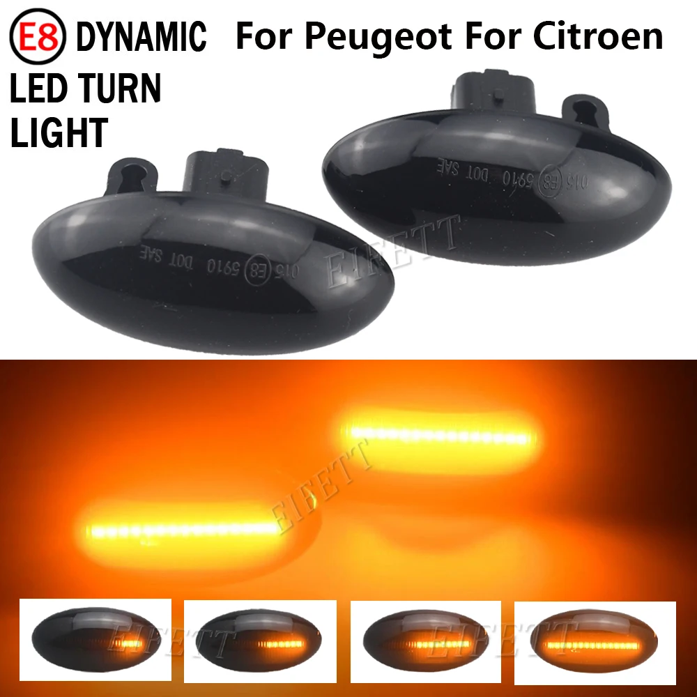 Side Marker Light For Peugeot 107 108 301 4007 607 Dynamic Turn Lamp For Citroen C-Crosser Elysee Berlingo Dispatch Xsara C1 C2