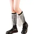 Silver tassel on bla
