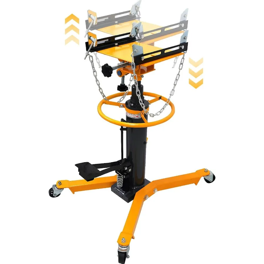 

Домкрат для коробки передач, грузоподъемность 1660 фунтов, 0,75 тонны, гидравлический телескопический домкрат для коробки передач с регулируемой высотой от 34 до 68 телескопов