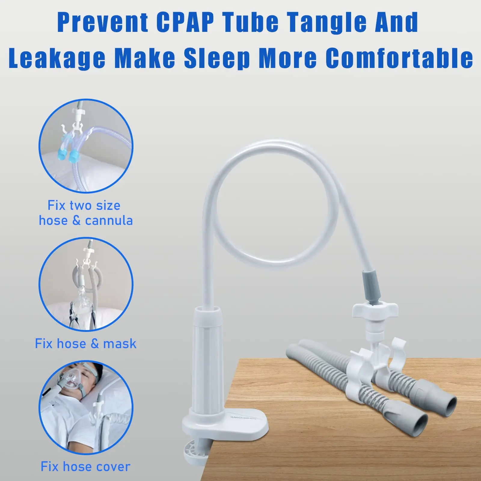 CPAP Hose Holder Multiple Tube Holder Tangle Proof CPAP Bedside Holder Helps Facilitate and Improve Sleep Apnea