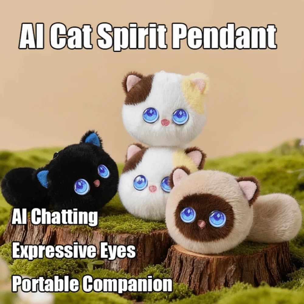 AI Continuous Dialogue AI Cat Winking Interaction Intelligent Voice Communication AI Companion KeyChain Relaxing Chat