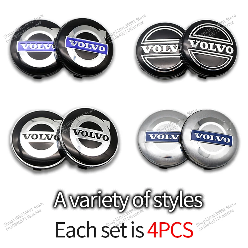 4Pcs Car Wheel Center Cover Stickers Hub Cap Auto Decoration Accessories For Volvo S40 S80L S60 S90 XC40 XC60 XC90 V40 V60 V90