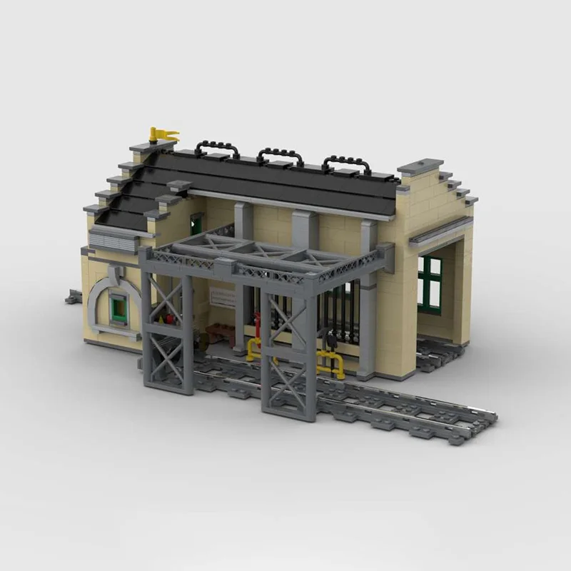 989 قطعة MOC Eisenbahn Wagenschlosserei نموذج السكك الحديدية ألعاب مكعبات البناء العمارة لتقوم بها بنفسك فكرة هدية الكريسماس التعليم عيد ميلاد #5