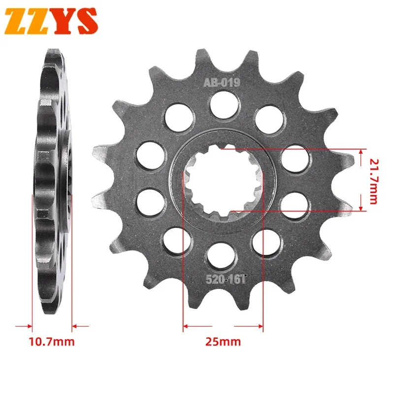 

520 16T 16 Tooth Motorcycle Accessories Front Sprocket Gear Wheel Cam For Yamaha Road FZ1 YCG California Ed. FZ-1 FZ 1 1Y FZ1Y