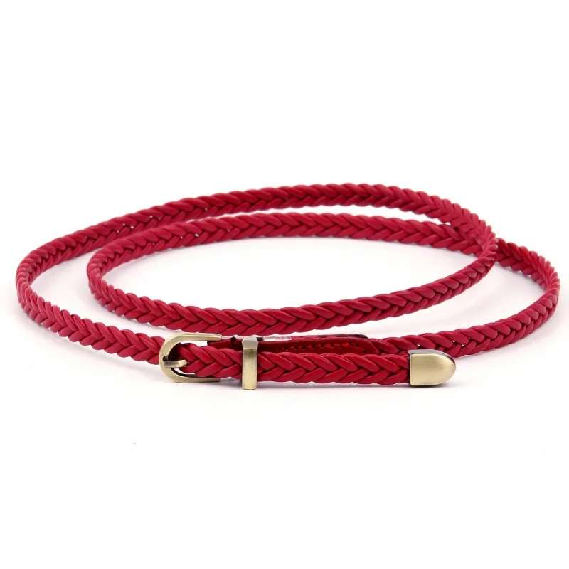 Vrouwen riem taillebanden met gouden gesp gevlochten jurk riem casual dunne riem voor student dames kleding accessoires