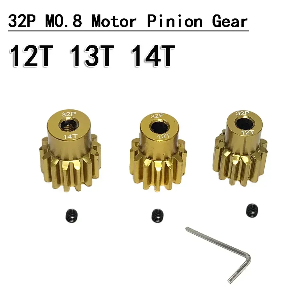 32DP 540 Motor Pinion Gear 12T 13T 14T 15T 16T 3.175mm Shaft Pinion Gears Parts Set Kit for 1/10 RC Car Brushless Brush Motor