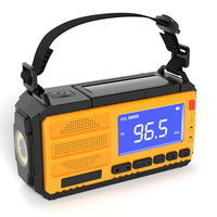 Hand-Cranked Generator Radio with Digital Display and Multi-Function 10000MAh Emergency Solar Radio with USB Charging A