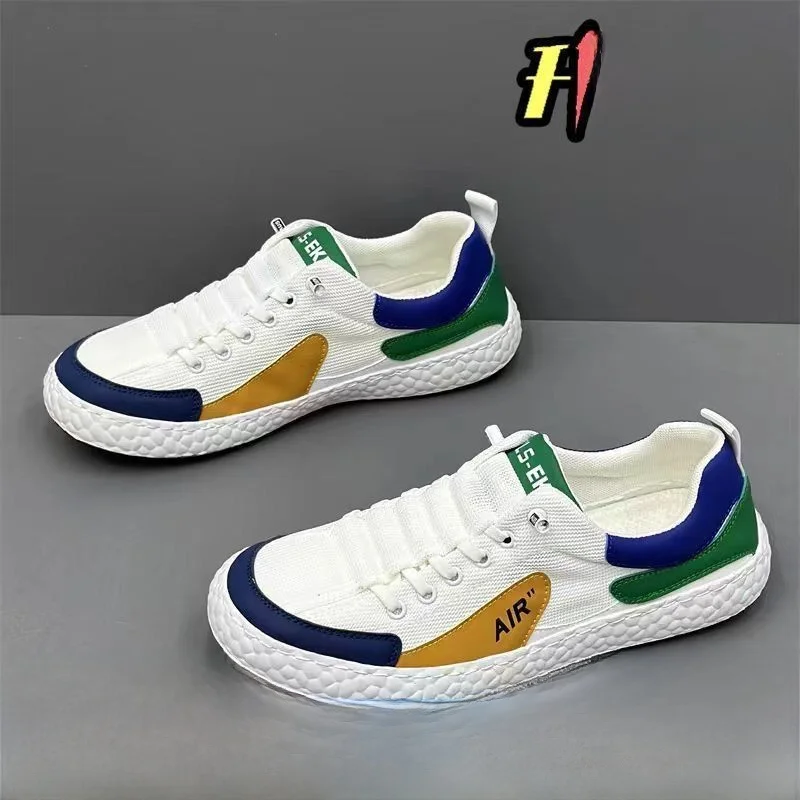 Comfortable Men's Sports Shoes Breathable Mesh Slip-On Soft Bottom Casual Sneakers Trendy All-Season round Toe Low Top