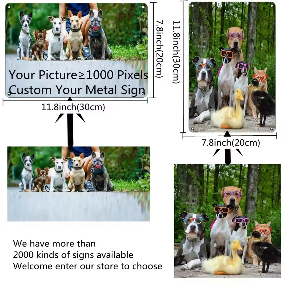 Custom Metal Tin Signs Retro Plaque Home Decor Iron Wall Art Poster Personalized Text Plates Street Sign 20x30cm/20x20cm/30x30cm image 3