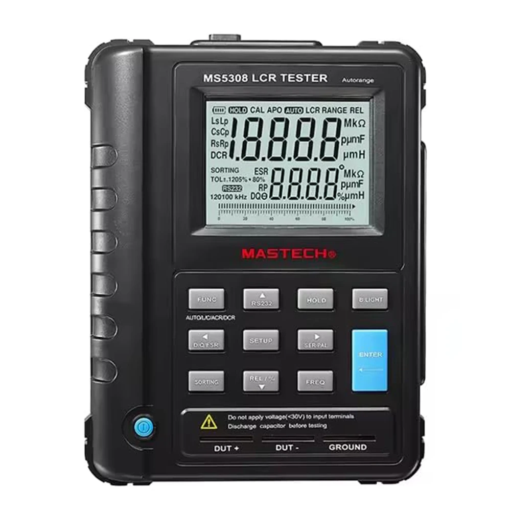 Mastech MS5308 Portable Handheld Auto Range LCR Meter Test Inductance Capacitance Resistance Meter Dual LCD Display LCR Meter