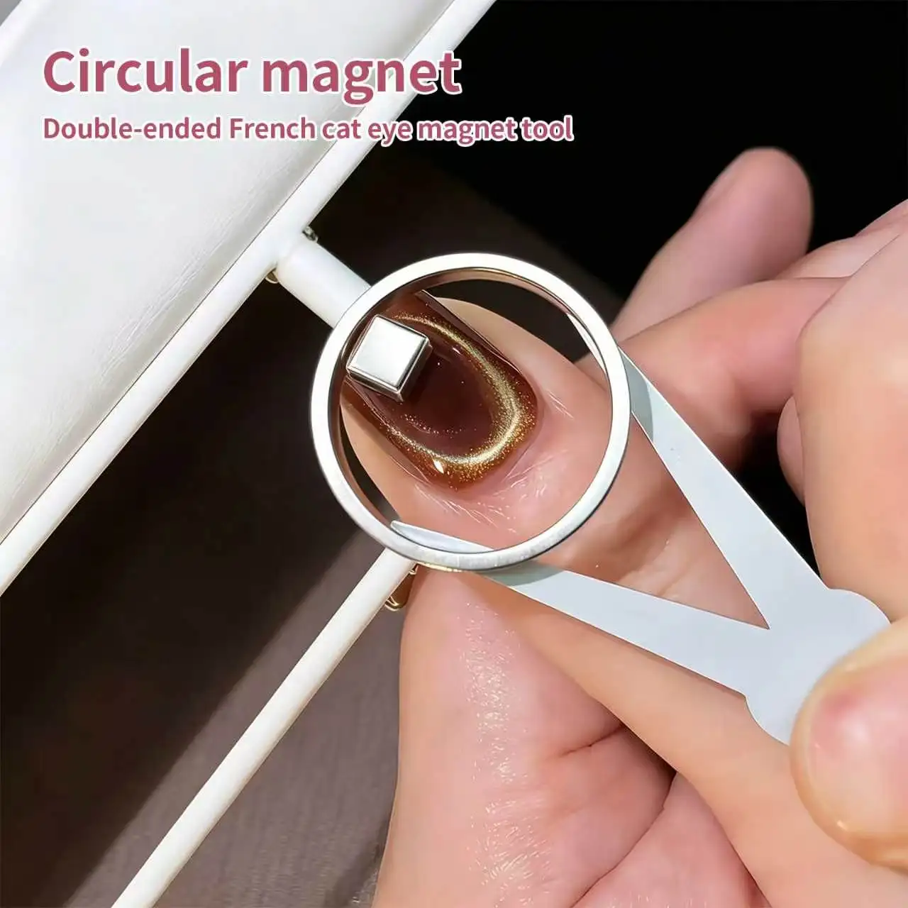 Upgrade Cat Eye Nail Art Magnet Set, Professional Magnetic Tool for Hollow, French, Glass Bead, Beginner Friendly