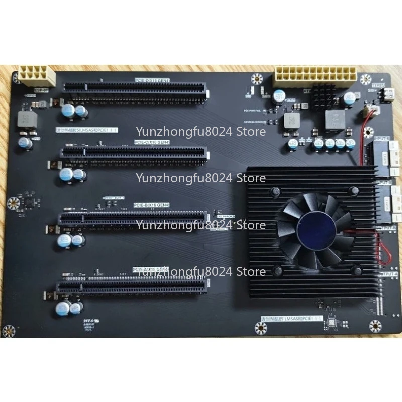 The PCIe 4.0 Expansion Base Plane Pex88096 Outputs 4 Pciex16 Interfaces + Two Sff8654 8i Ports