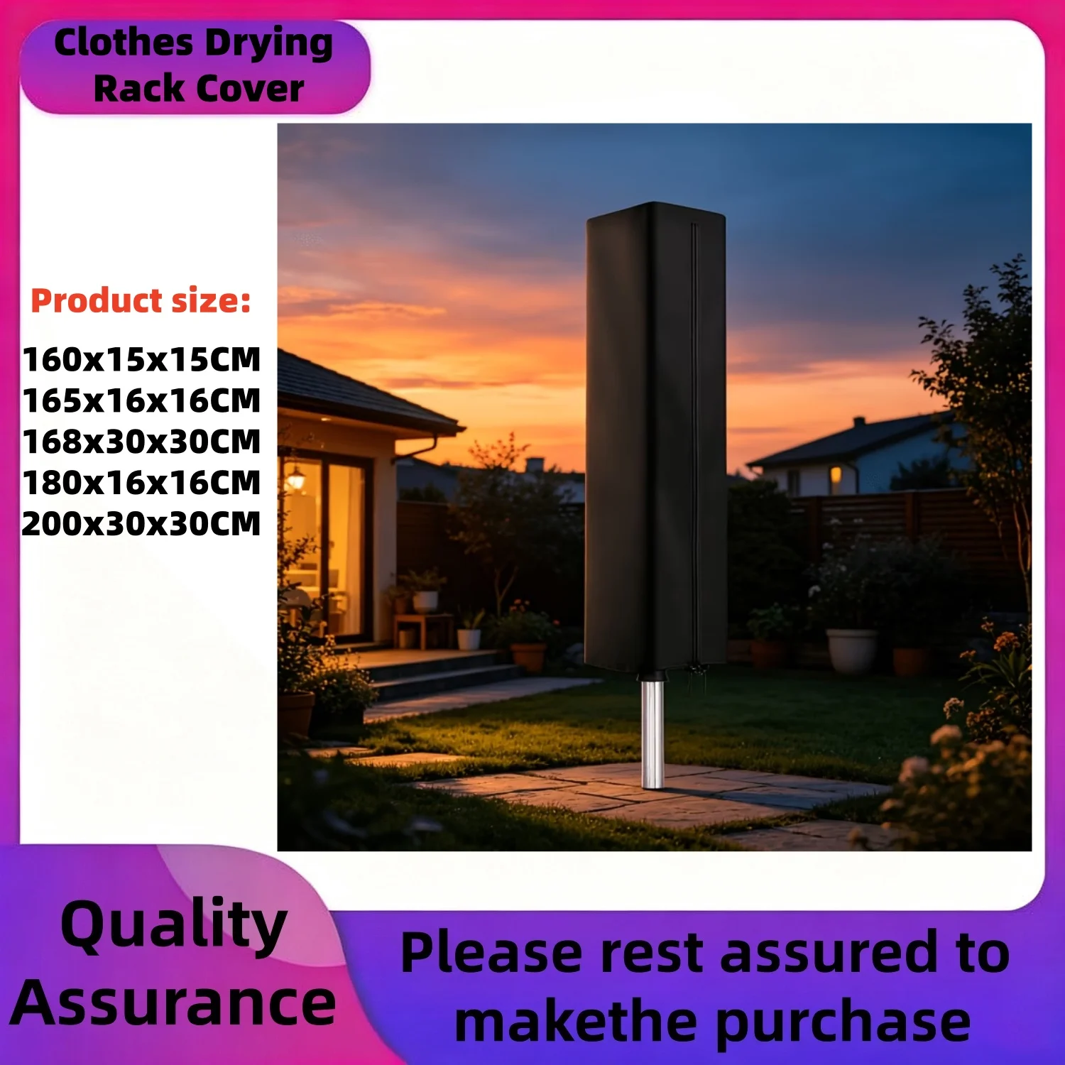 1pc Clothes Drying Rack/Outdoor Parasol Cover, Made of 210D Oxford Fabric, Tear-resistant, Foldable, Easy to Store and Clean