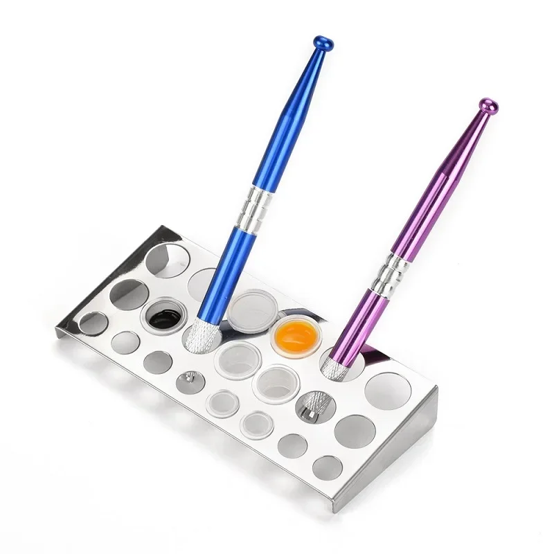 

21 Holes Tattoo Ink Cup Holder Stand Makeup Accessories Random Color Trailer Supplies Tatoo Tool Pigment Brack Contain