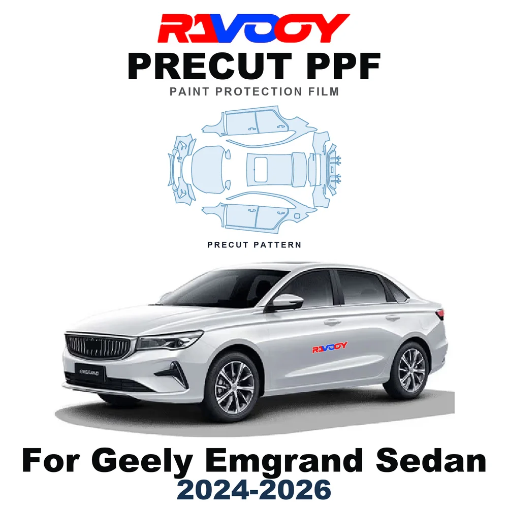 Precut PPF For Geely Emgrand Base Sedan 2024-2026 8.5mil TPU Paint Protection Film Hood Bonnet Bumper Headlight Self-Healing