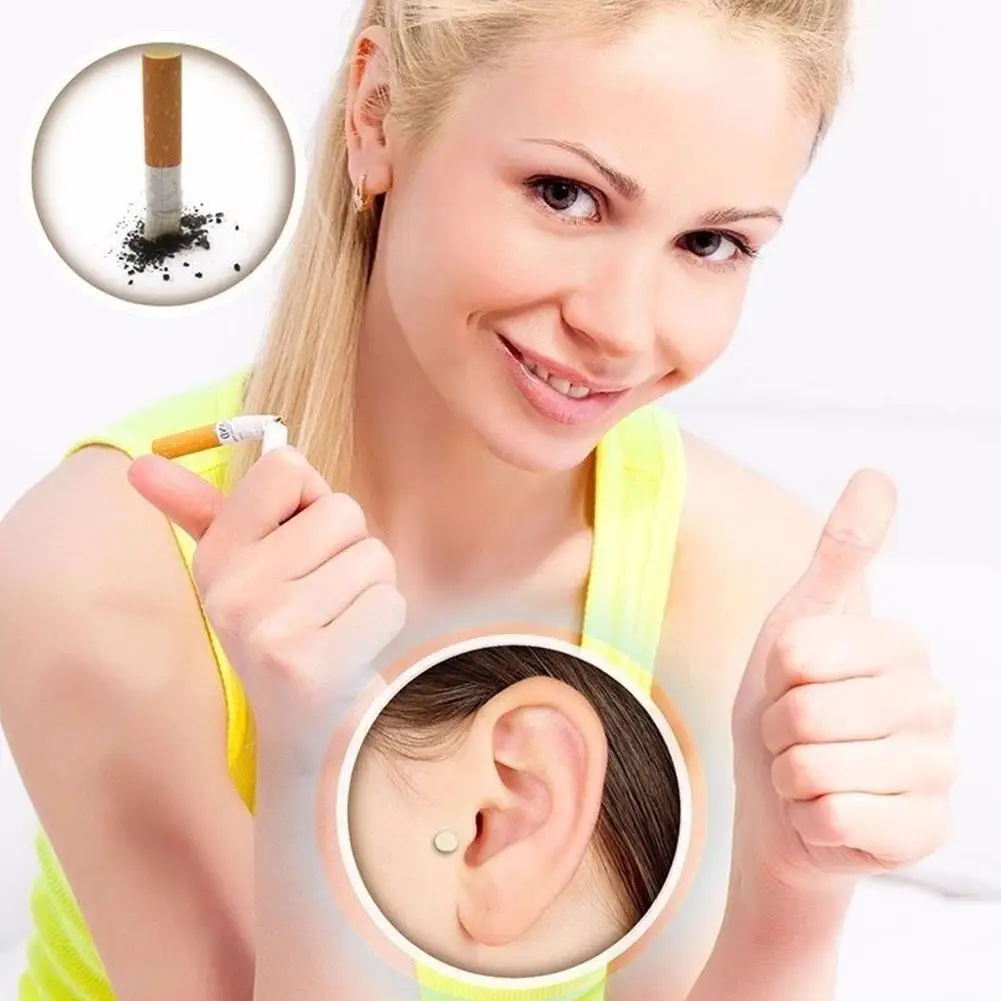 2 Pcs Stop Smoking Magnets Stimulate External Ear Healthy Material Nontoxic Eliminate Quit Smoking Acupressure Patch