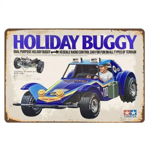 Vintage Rc Car Metal Sign Poster - Tamiya Holiday Buggy - 20x30cm