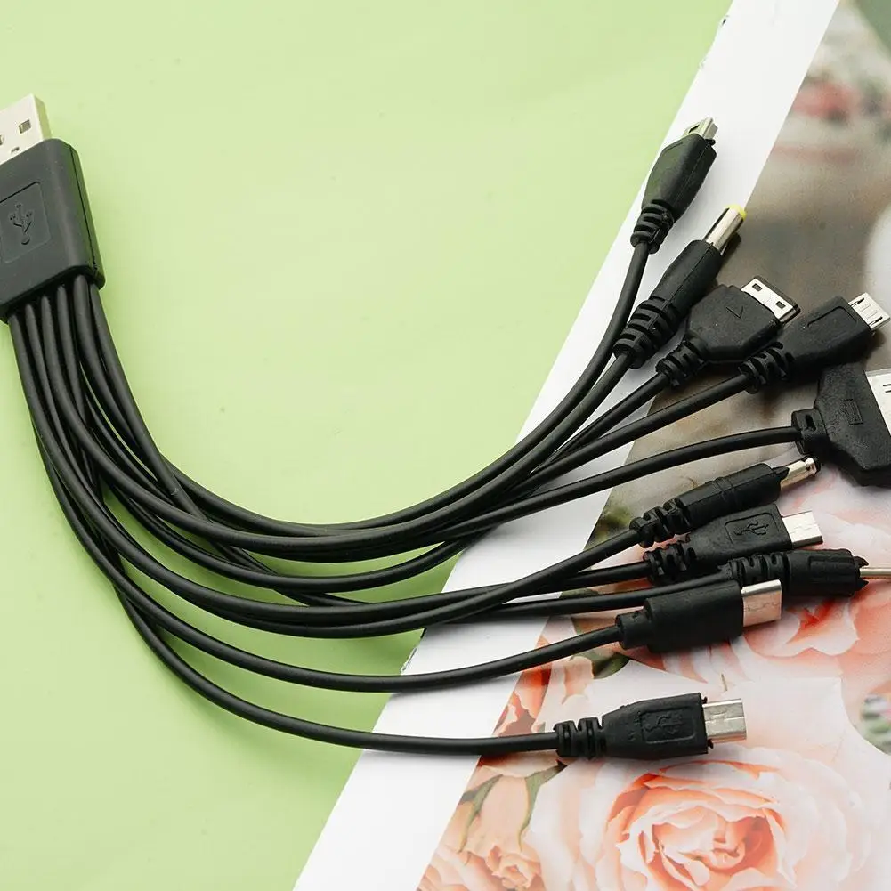العالمي USB إلى متعدد التوصيل كابل شاحن الهاتف الخليوي 10 إلى 1 كابل يو اس بي لسامسونج شاومي هواوي جوجل ممن لهم فيفو كابل الشاحن