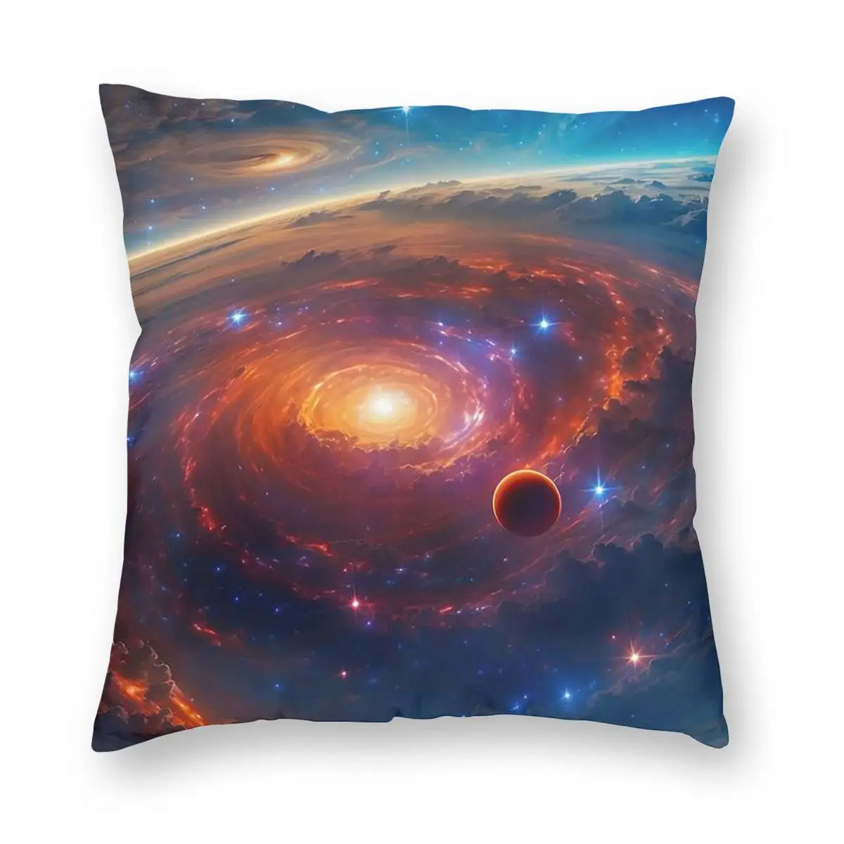 Funda de almohada cuadrada con diseño de galáxia, universo, planetas, cojín, para el hogar, sofá, sala de estar