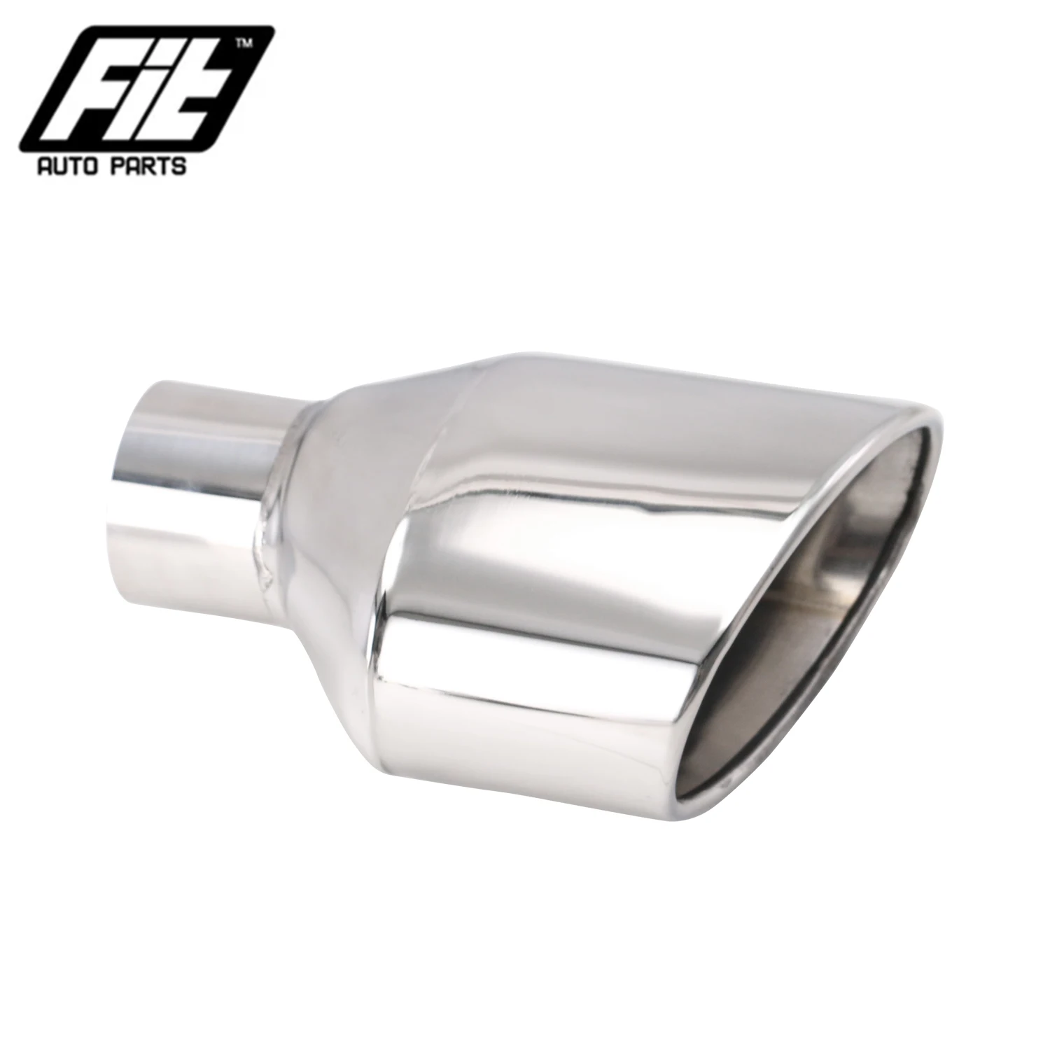 1 paar Edelstahl Universal Auto Auspuff End Tip 63mm Outlet Gerollt Oval Schräg schalldämpfer schwanz rohr