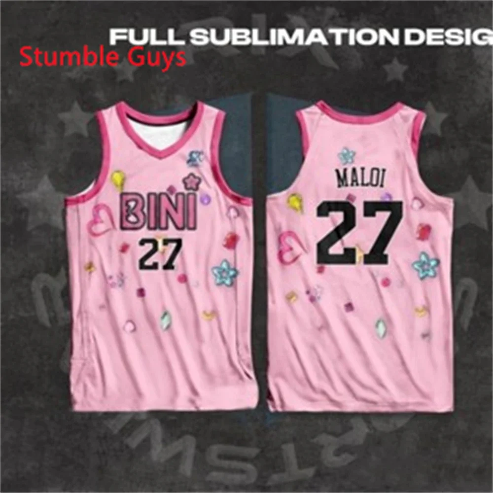 BINI BLOOOMS T-shirt SHEENA VERSE Pink Full Sublimation Vest JERSEY New Summer Short Sleeve Men Women Children Clothes Tops