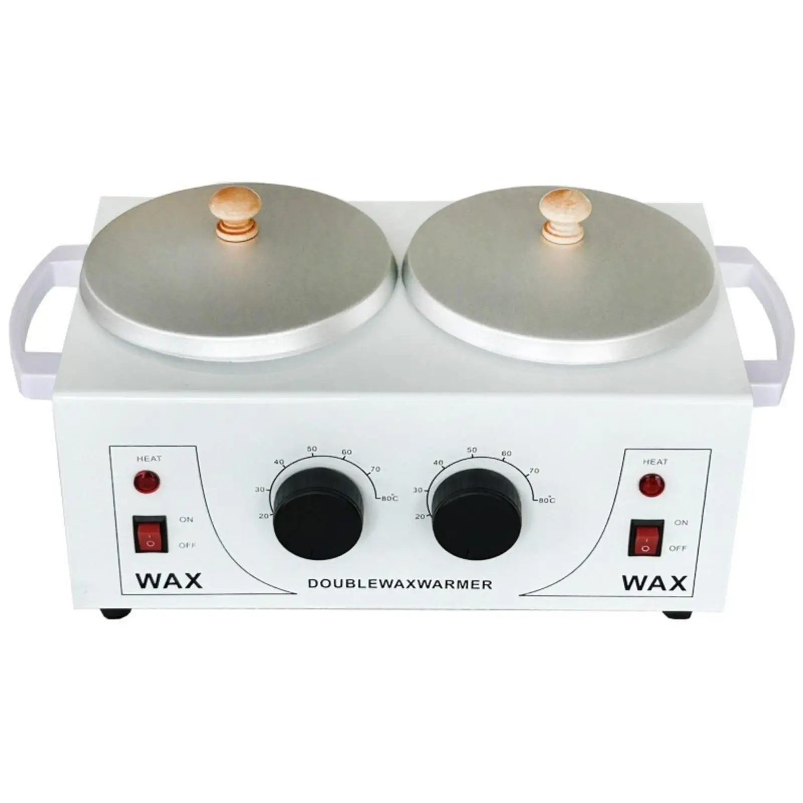 Wax Heating Device for Depilatory Use Dual Pot with Metal Covers and Stable Feet