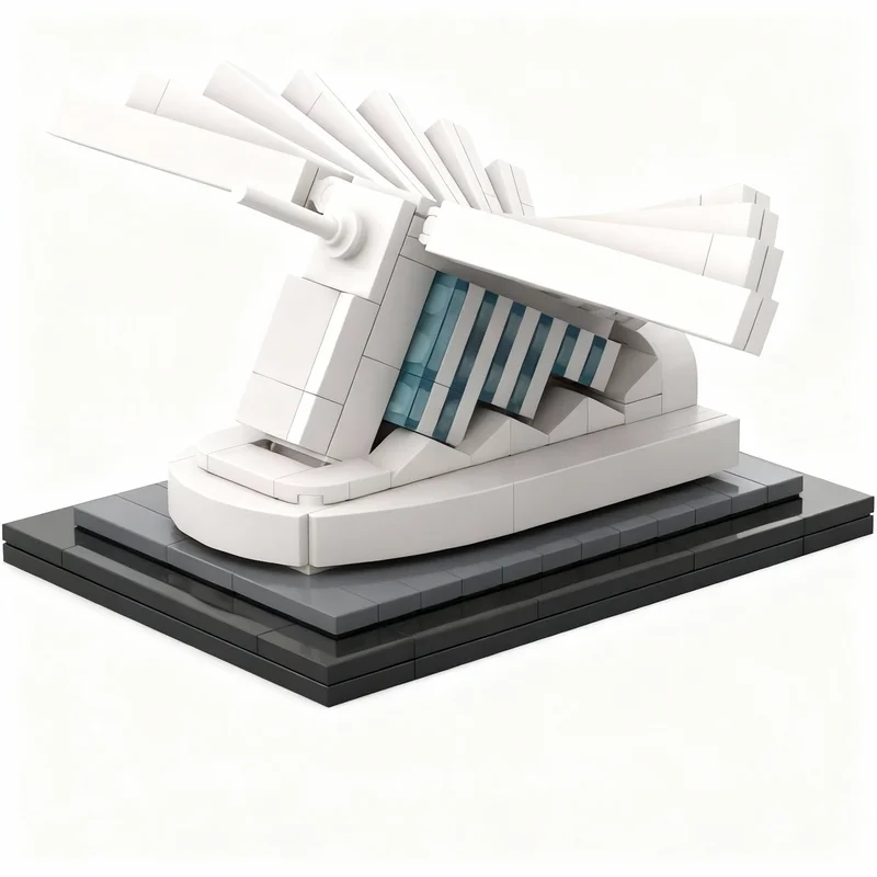 

208PCS MOC Street View Milwaukee Art Museum Quadracci Pavilion Mini Model Custom Building Blocks DIY Assembly Display Gift Set