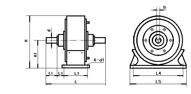 Double axis magnetic powder clutch CJF-5 aerospace electromechanical brake 24V brake controller