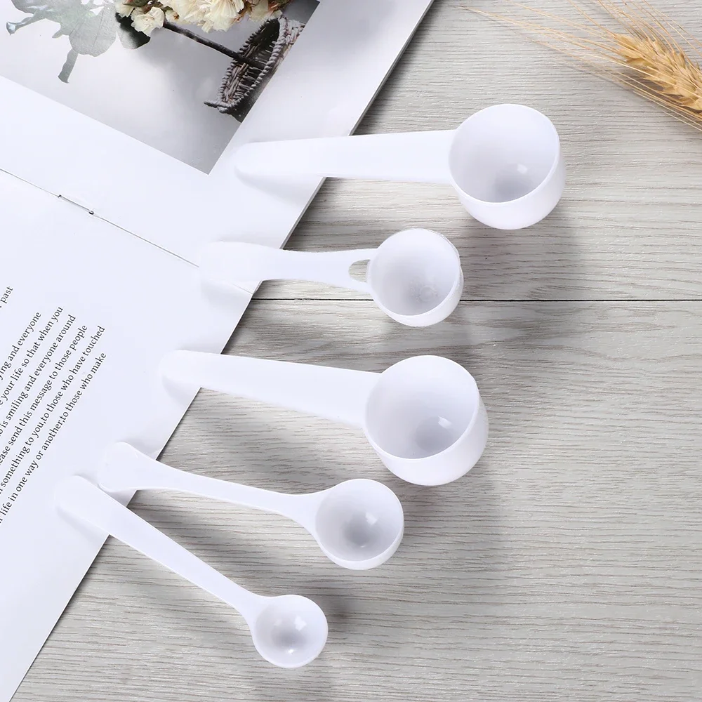 10PCS 5/10g Plastic Measuring Spoons Coffee Protein Milk Powder Scoop PP White Durable Kitchen Measuring Scoop