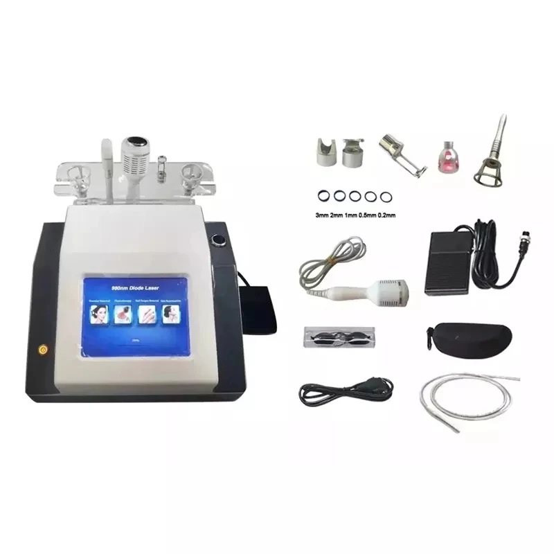 5 in 1 980nm Diode Laser Vessel Removal Machine to remove spider veins 980 Vessels to remove nail fungus 2024