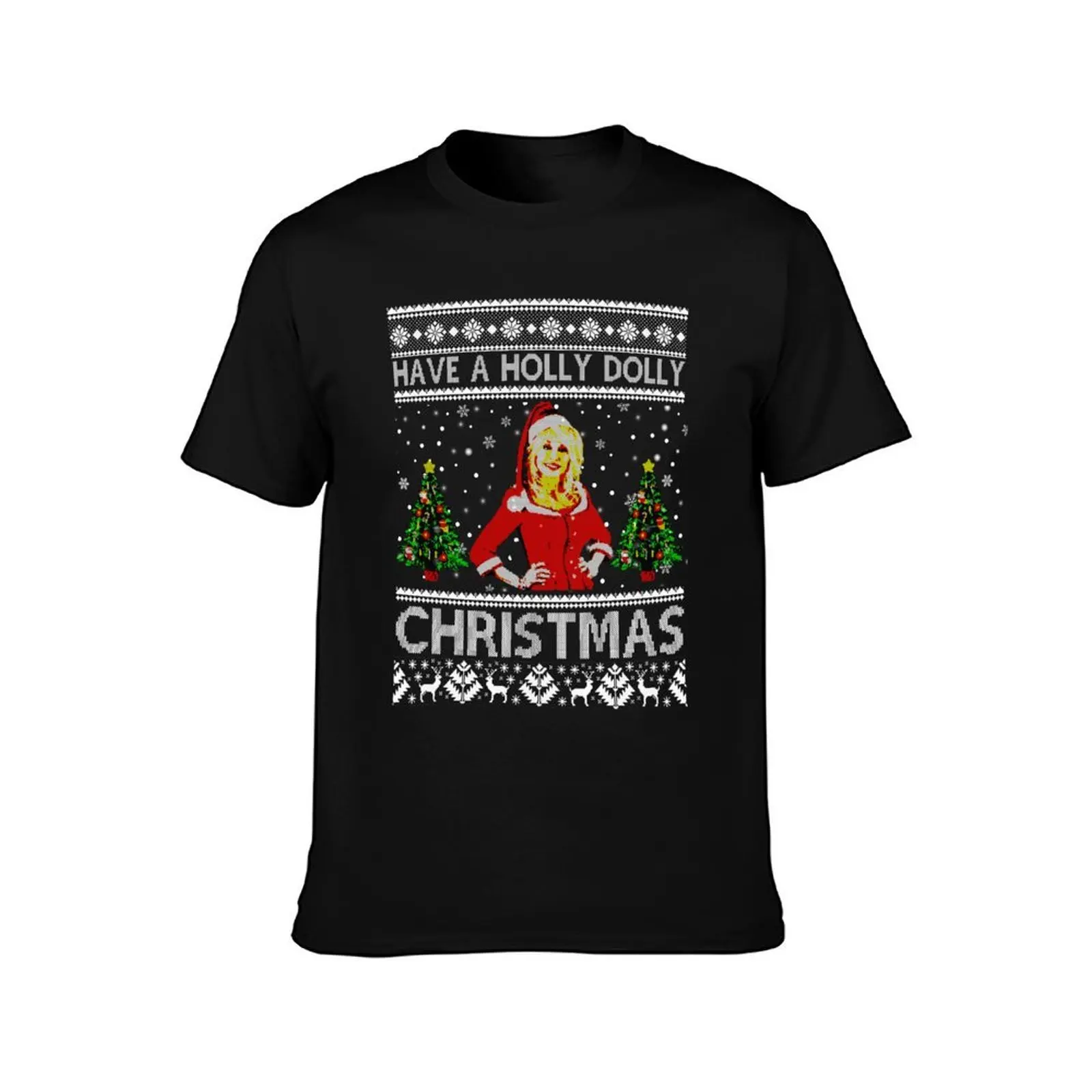 Retro Have a Holly Dolly Christmas Love Parton Music Arts T-Shirt Summer Casual Cotton Tee Oversized Streetwear Tops